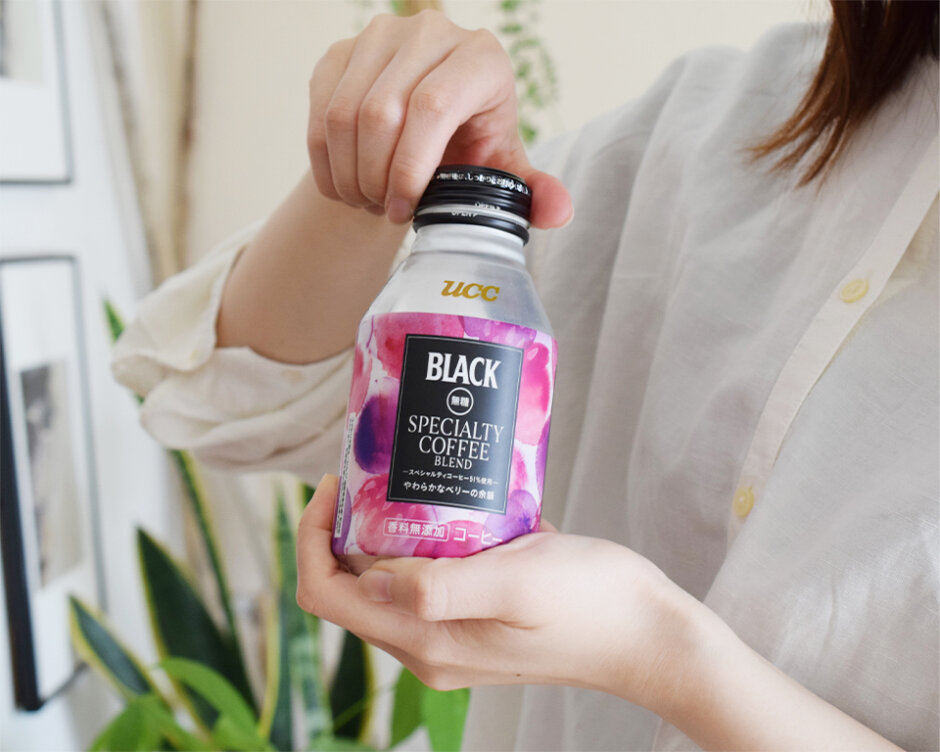 「UCC BLACK無糖 スペシャルティコーヒーブレンド リキャップ缶 275g」  KV画像