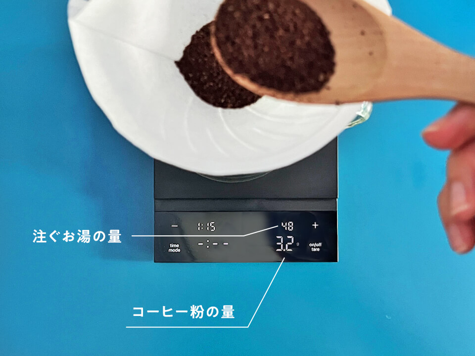 コーヒー粉を投入している画像
