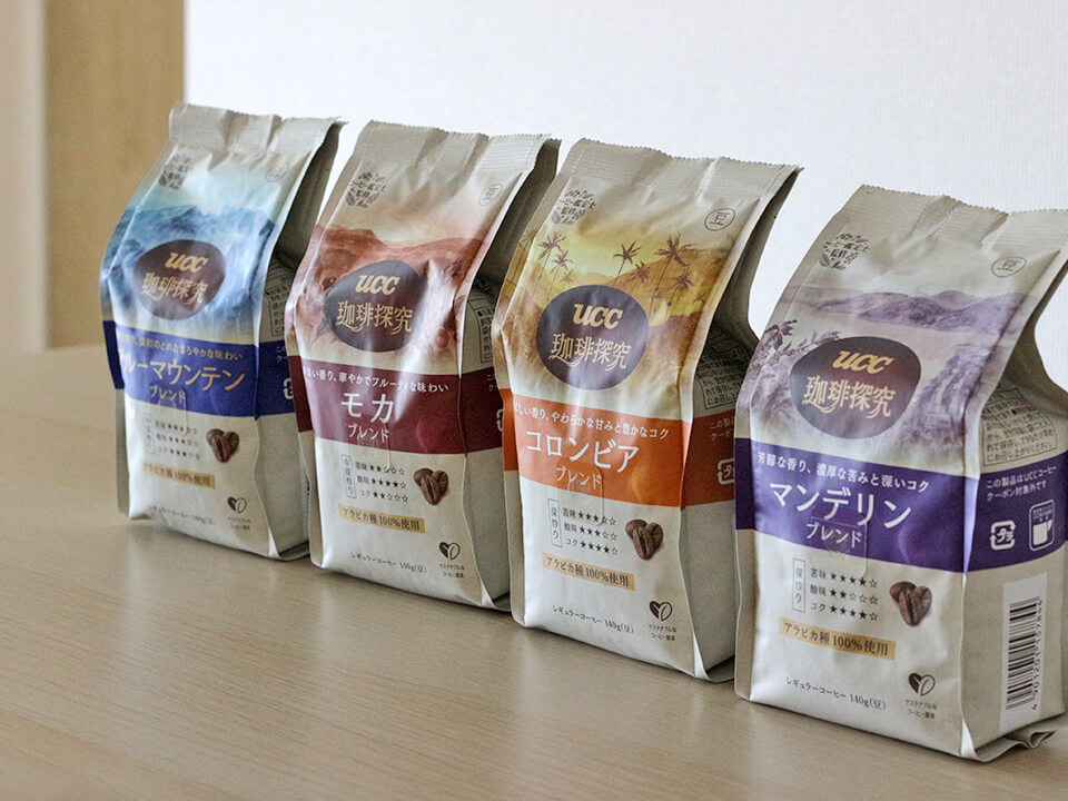 UCC 珈琲探究 ブルーマウンテンブレンド モカブレンド コロンビアブレンド マンデリンブレンドの商品画像